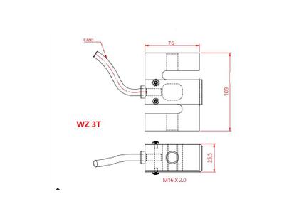 Imagem de Célula de Carga Tração Tipo Z 3000 Kg M16 Sensor de Peso