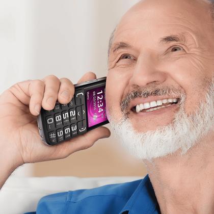 Imagem de Celular Blu Joy J012 Preto e Vermelho com Teclas Grandes e Botão SOS