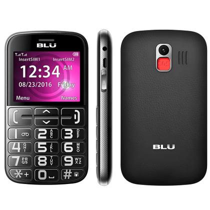 Imagem de Celular Blu Joy J012 Preto e Vermelho com Teclas Grandes e Botão SOS