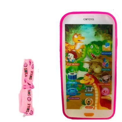 Imagem de Celular Infantil Interativo Touch 3D Música luz Com Cordão