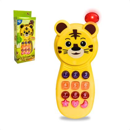 Imagem de Celular Infantil Tigrinho Com Músicas e Luzes Brinquedo Interativo