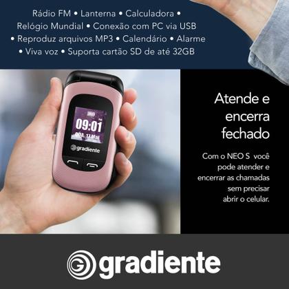 Celular para Idoso Flip Com Teclas Grandes Dual chip bateria de longa ...