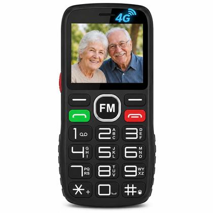Imagem de Celular Para IDOSO ou rural com Teclas Grandes antigo 4G Dual Chip MP3 Rádio FM Lanterna botão SOS