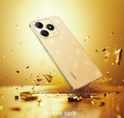 Imagem de Celular Realme C61 NFC câmera dupla 50MPX 128GB  256GB 6GB Ram Tela 6.74 Global Dual Sim lançamento 2024
