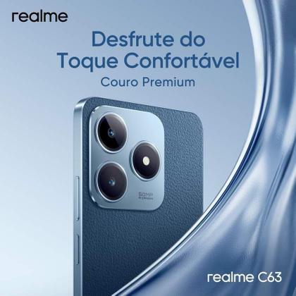 Imagem de Celular Realme C63 NFC 256GB / 128GB + 12GB Ram Premium Design câmera 50MPX Tela 6.74" Resistente a água IPX54 Global Dual Sim lançamento 2024