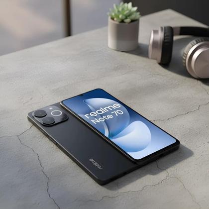 Celular Realme Note 70 Preto Processador Octa Core 256GB - Realme