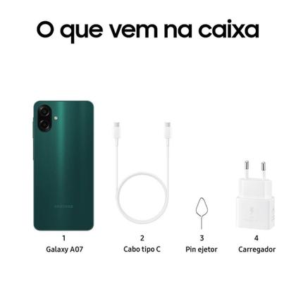 Imagem de Celular Samsung Galaxy A07 128GB, 4GB, Câmera 50MP, Tela 6.7", Proteção IP54, Processador 6nm