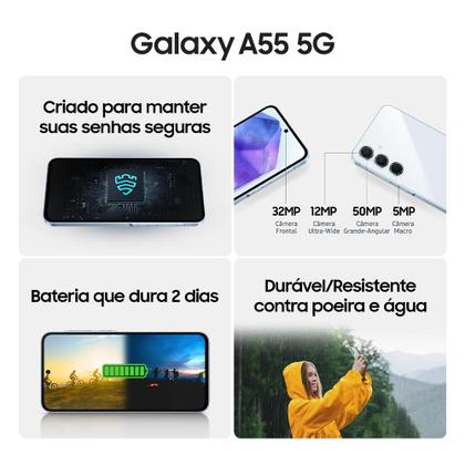 Imagem de Celular Samsung Galaxy A55 5G, Câmera Tripla até 50MP, Tela  6.6", 256GB