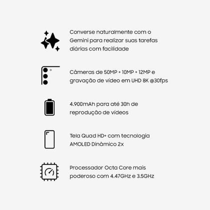 Imagem de Celular Samsung Galaxy S25+ 5G, 256GB, 12GB RAM, Câmera Tripla de 50+12+10, Tela Grande de 6.7"