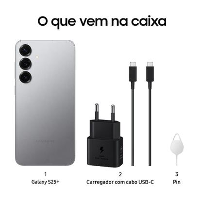 Celular Samsung Galaxy S25+ 5G, 256GB, 12GB RAM, Câmera Tripla de
