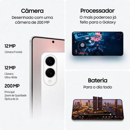 Imagem de Celular Samsung Galaxy S25 Edge 5G Titânio Prata, 512GB, 12GB RAM e Câmera Dupla de 200MP + 12MP