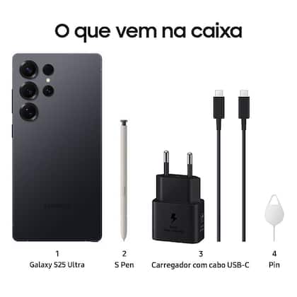 Celular Samsung Galaxy S25 Ultra 5G, 1TB, 12GB RAM, Câmera