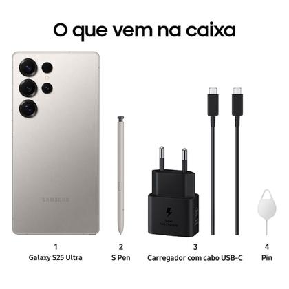 Celular Samsung Galaxy S25 Ultra 5G, 256GB, 12GB RAM, Câmera