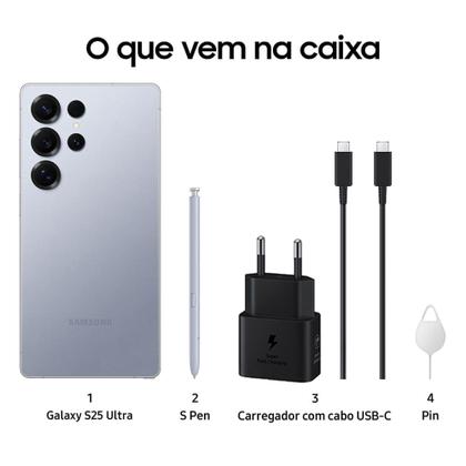 Galaxy S25 Ultra 本体 galaxy buds 4pro Celular Samsung Galaxy S25 Ultra 5G, 256GB, 12GB RAM, Câmera