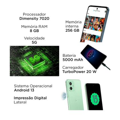 Imagem de Celular Smartphone Motorola Moto G54 5G NFC XT2343-1 256Gb 8Gb RAM Tela 6,5" 50Mpx Verde Vegan Leather