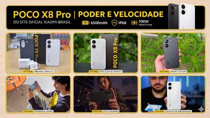 Imagem de Celular Xiaomi Poco X8 Pro 512GB 12GB RAM 5G Versão Global Original Lançamento Câmera Incrível Com NFC Amoled Smartphone Premium