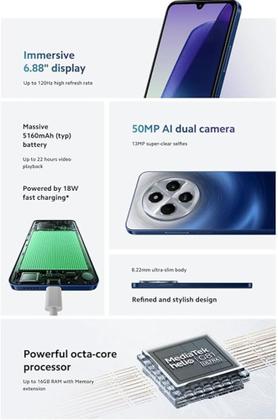 Celular Xiaomi Redmi 14C 256gb 16gb Ram(8gb+8gb ram virtual