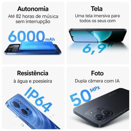 Imagem de Celular Xiaomi Redmi 15C 256GB 8GB RAM tela de 6.9" câmera 50MP 8MP