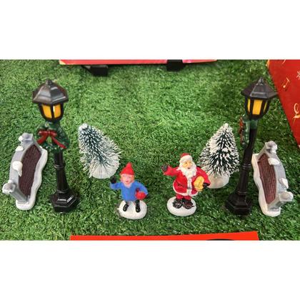 Imagem de Cenario Vila Natalino Natal Papai Noel Arovre Pinheiro Decoraçao Vitrine Loja Mesa Estante Recepçao Fim de Ano