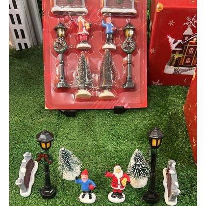 Imagem de Cenario Vila Natalino Natal Papai Noel Arovre Pinheiro Decoraçao Vitrine Loja Mesa Estante Recepçao Fim de Ano