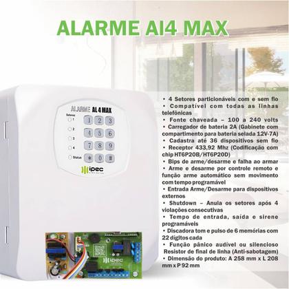 Imagem de Central De Alarme Módulo Wifi Sensor IR 476 S/Fio Digital Rf