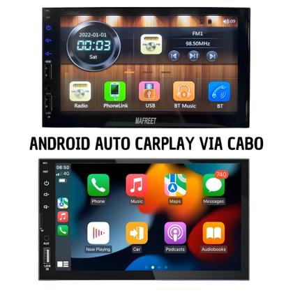 Imagem de Central Mp5 Mr7070 Android Auto Carplay Via Cabo + Moldura e Camera De Ré