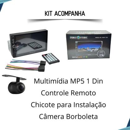 Imagem de Central Multimidia 1 Din 7 Polegadas + Câmera de Ré Onix 2012 2013 2014 2015 2016 2017 2018 2019 2020