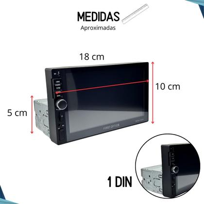 Imagem de Central Multimidia 1 Din 7 Polegadas + Câmera de Ré Onix 2012 2013 2014 2015 2016 2017 2018 2019 2020