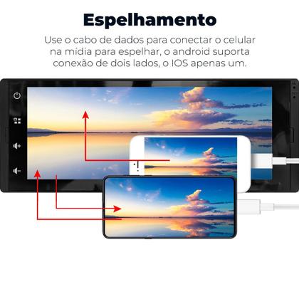Imagem de Central Multimídia 1 Din Mp6 Android Auto & Carplay Touch