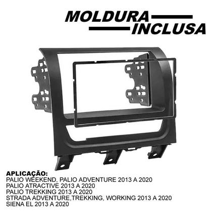 Imagem de Central Multimídia 2 Din Mp5 Fiat Palio Siena Câmera Moldura
