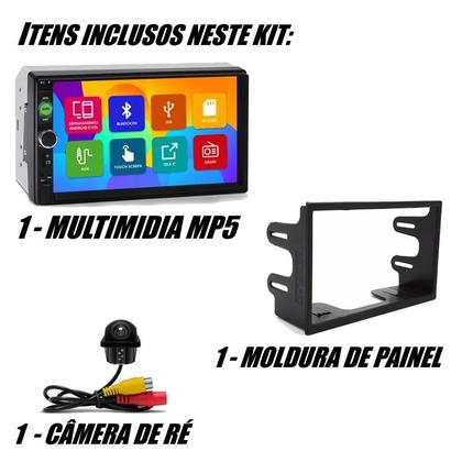 Imagem de Central Multimídia 2 Din Mp5 Fiat Palio Siena Câmera Moldura