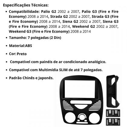 Imagem de Central Multimídia 2 Din Mp5 Palio G2 Câmera Moldura PT
