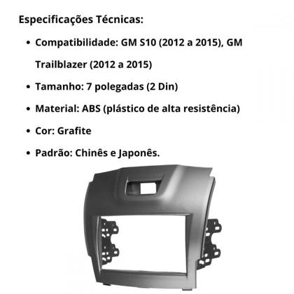 Imagem de Central Multimídia 2 Din Mp5 Trailblazer Câmera Moldura Grafite