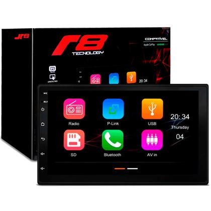 Imagem de Central Multimídia 7" Polegadas Car Play/Android Auto - JR8 + Câmera de Ré Universal Borboleta