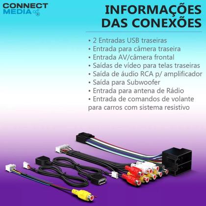 Imagem de Central Multimídia 7 polegadas Universal Mp5 CarPlay Android Auto Espelhamento Android IOS + Câmera de Ré Borboleta