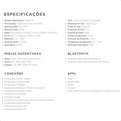 Imagem de Central Multimídia Android 9 Polegadas Wi-fi Bluetooth 2gb de ram e 32gb de armazenamento Faaftech - FT-MM-AND9+