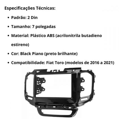 Imagem de Central Multimidia Android Auto Fiat Toro Moldura + Câm BP