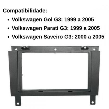 Imagem de Central Multimidia Android Auto Gol G3 Moldura + Câm Preto