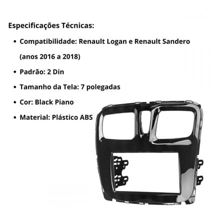 Imagem de Central Multimidia Android Auto Renault Sandero Moldura + Câm BP