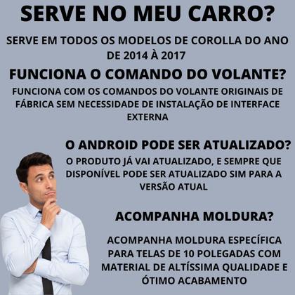 Imagem de Central Multimidia Android Corolla 2015-2017 10 Polegadas