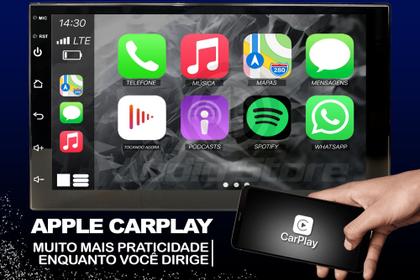 Imagem de Central Multimidia  Android E Carplay + Camera + Moldura Onix Joy Prisma Cobalt Spin