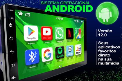 Imagem de Central Multimidia  Android E Carplay + Camera + Moldura Onix Joy Prisma Cobalt Spin