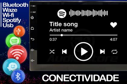 Imagem de Central Multimidia  Android E Carplay + Camera + Moldura Onix Joy Prisma Cobalt Spin
