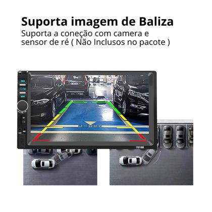 Central Multimídia Automotiva 2 Dim 7 Polegadas MP5 USB AUX TF
