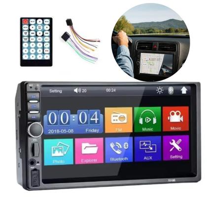 Central Multimídia Automotiva 2 Dim 7 Polegadas MP5 USB AUX TF