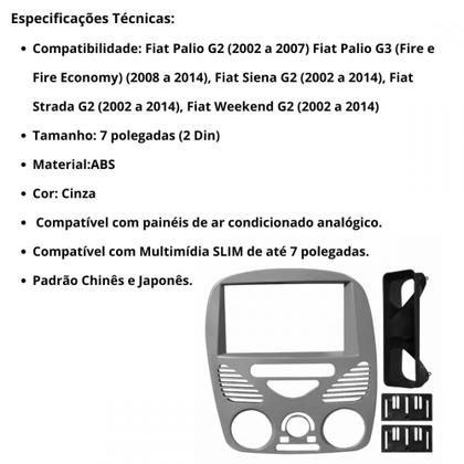 Imagem de Central Multimídia Carplay Android Siena G3 Moldura + Câmera Cinza