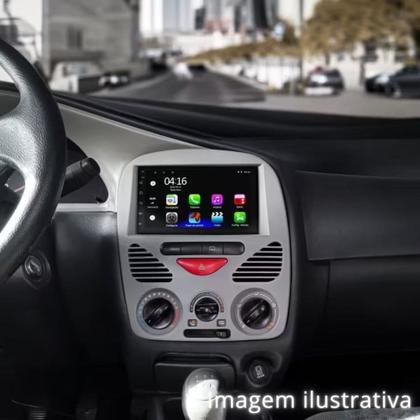 Imagem de Central Multimídia Carplay Android Siena G3 Moldura + Câmera Cinza