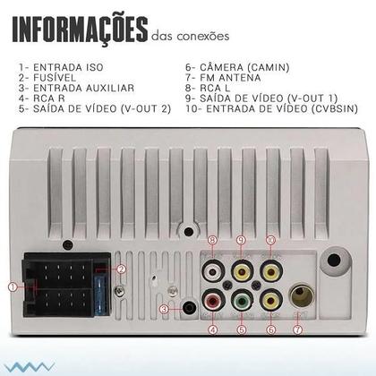 Imagem de Central Multimídia Com Espelhamento 7 Polegadas 2din Bluetooth USB e Câmera de Ré