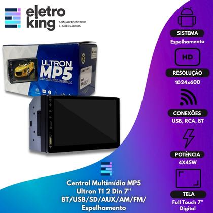 Imagem de Central Multimídia Espelhamento P/ Gol G4 e Moldura Prata