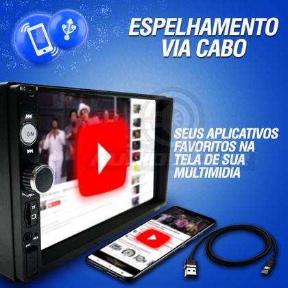 Imagem de Central Multimidia Fiat Grand Siena Mp5 Button  Espelhamento Android + Moldura + Câmera